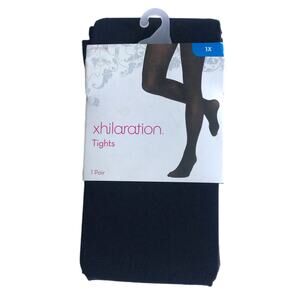 Xhilaration Black Tights Size 1X Modest Semisheer Stockings Fall Hosiery NIB